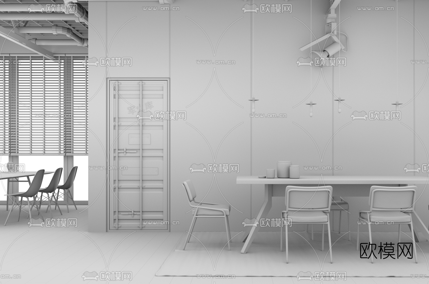 工业风办公室休闲区ssu模型下载（渲染图6）