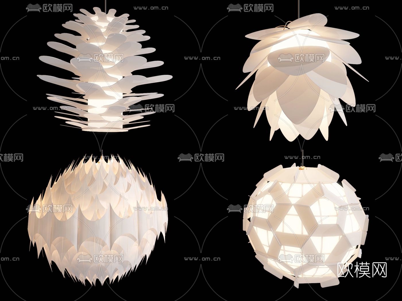 现代艺术花球装饰吊灯3d模型下载