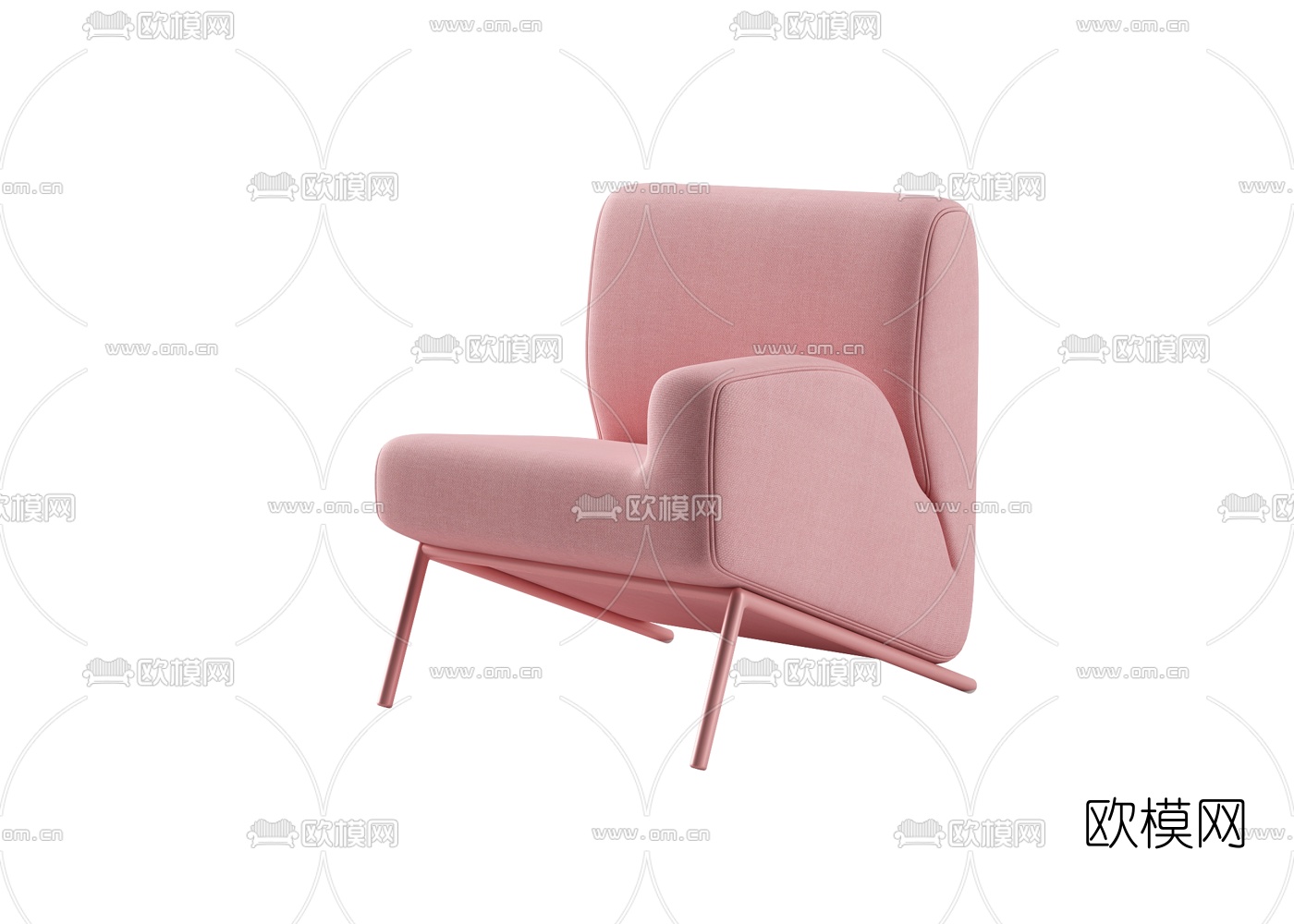 现代布艺休闲椅3d模型下载
