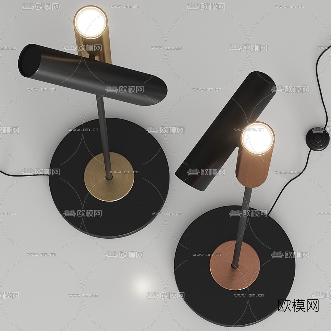 现代轻奢落地灯3d模型下载（渲染图3）