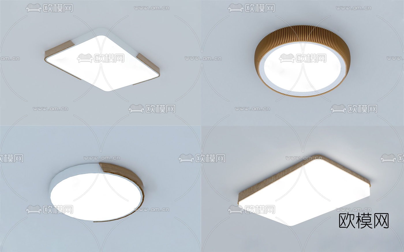 北欧极简吸顶灯3d模型