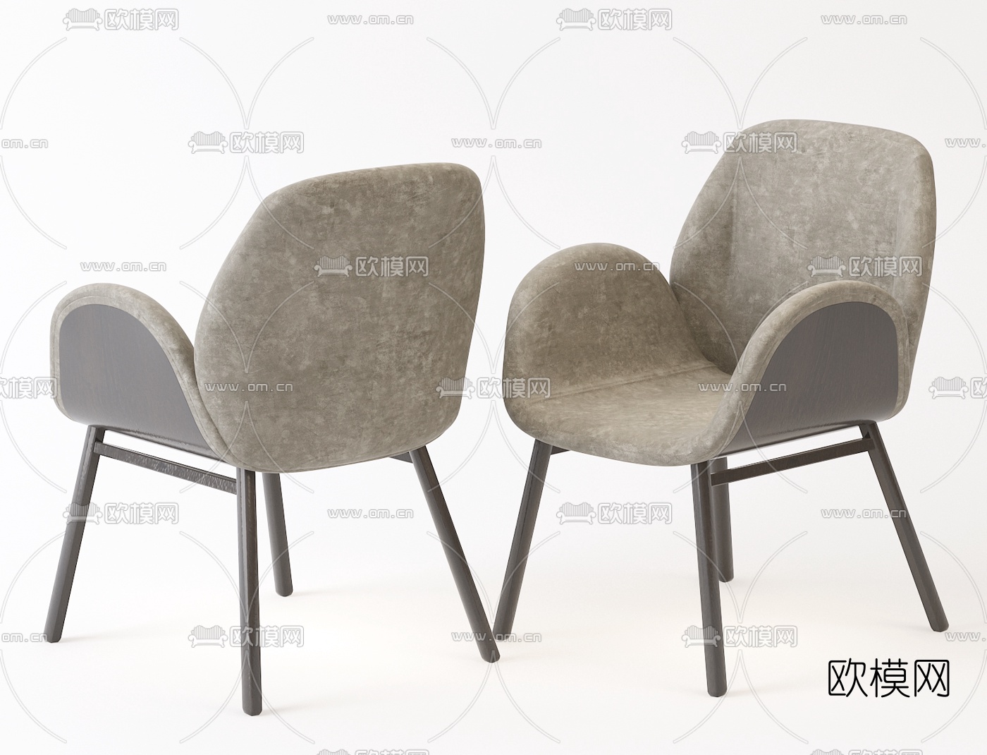 北欧布艺单椅3d模型下载