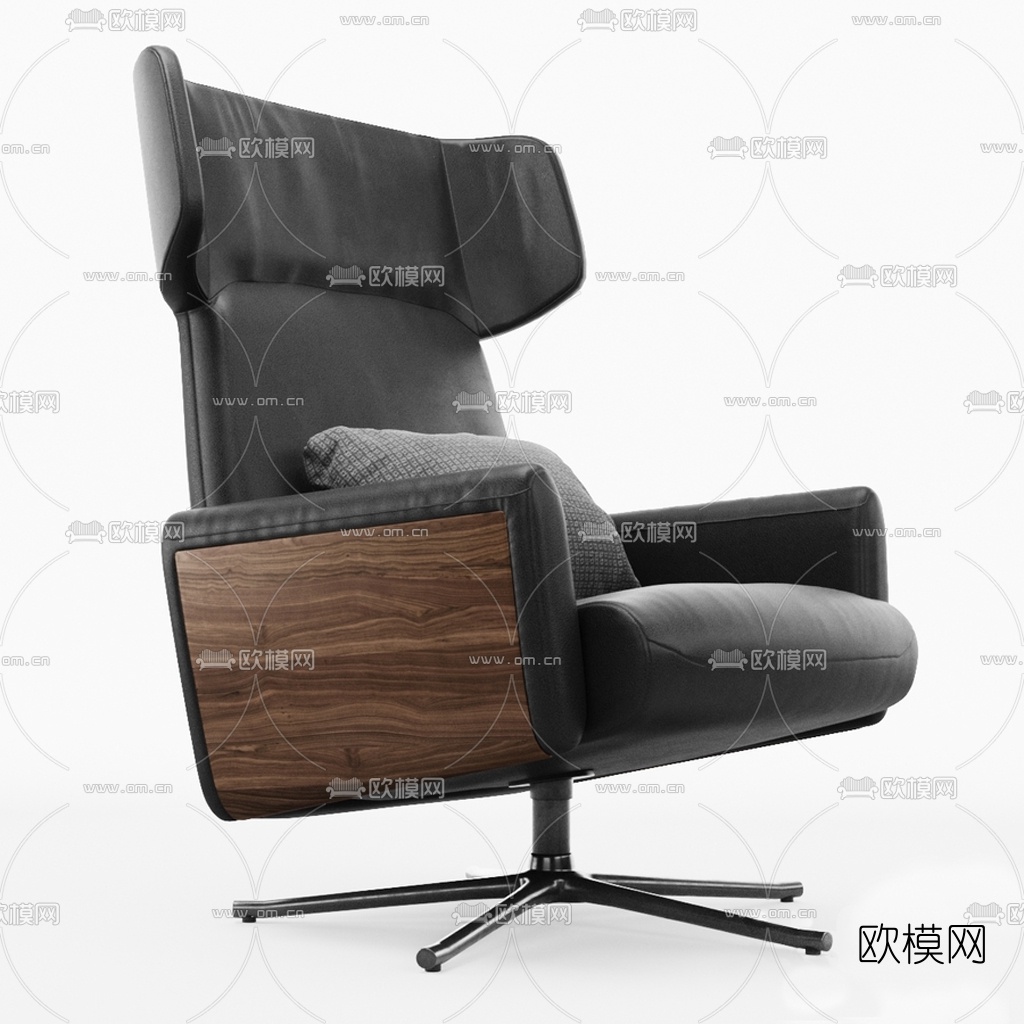 现代皮革办公椅班椅3d模型