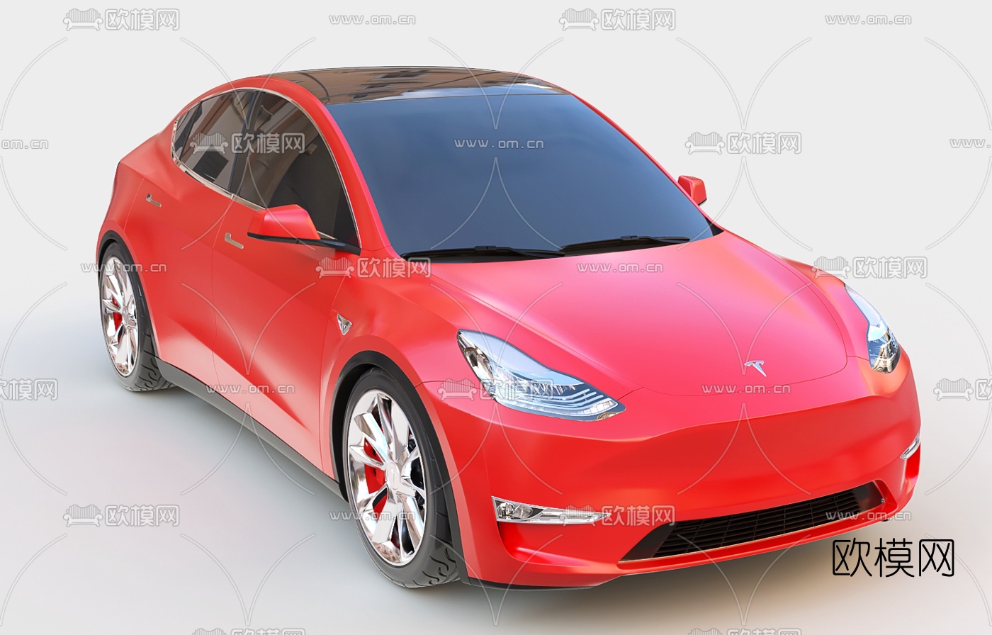 现代特斯拉汽车3d模型下载（渲染图2）