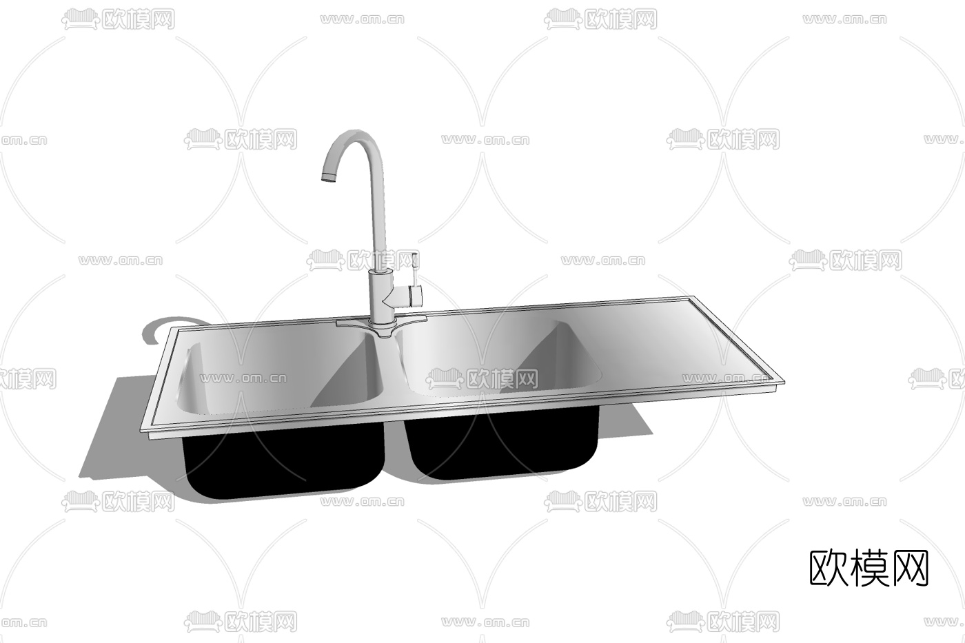 现代水槽洗碗槽免费su模型下载