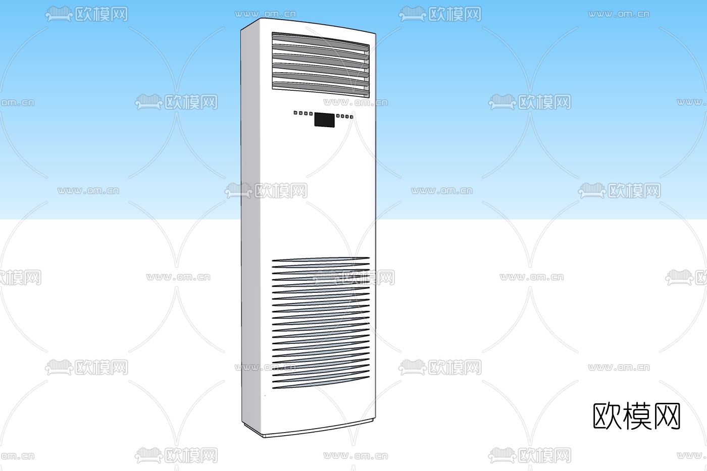 现代柜式空调免费su模型