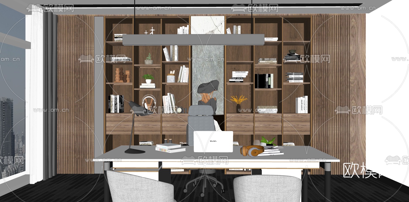 现代书桌椅su模型