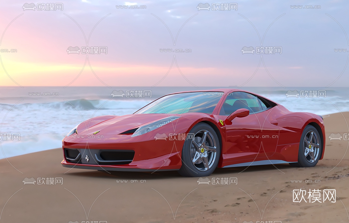 现代豪华赛车跑车3d模型