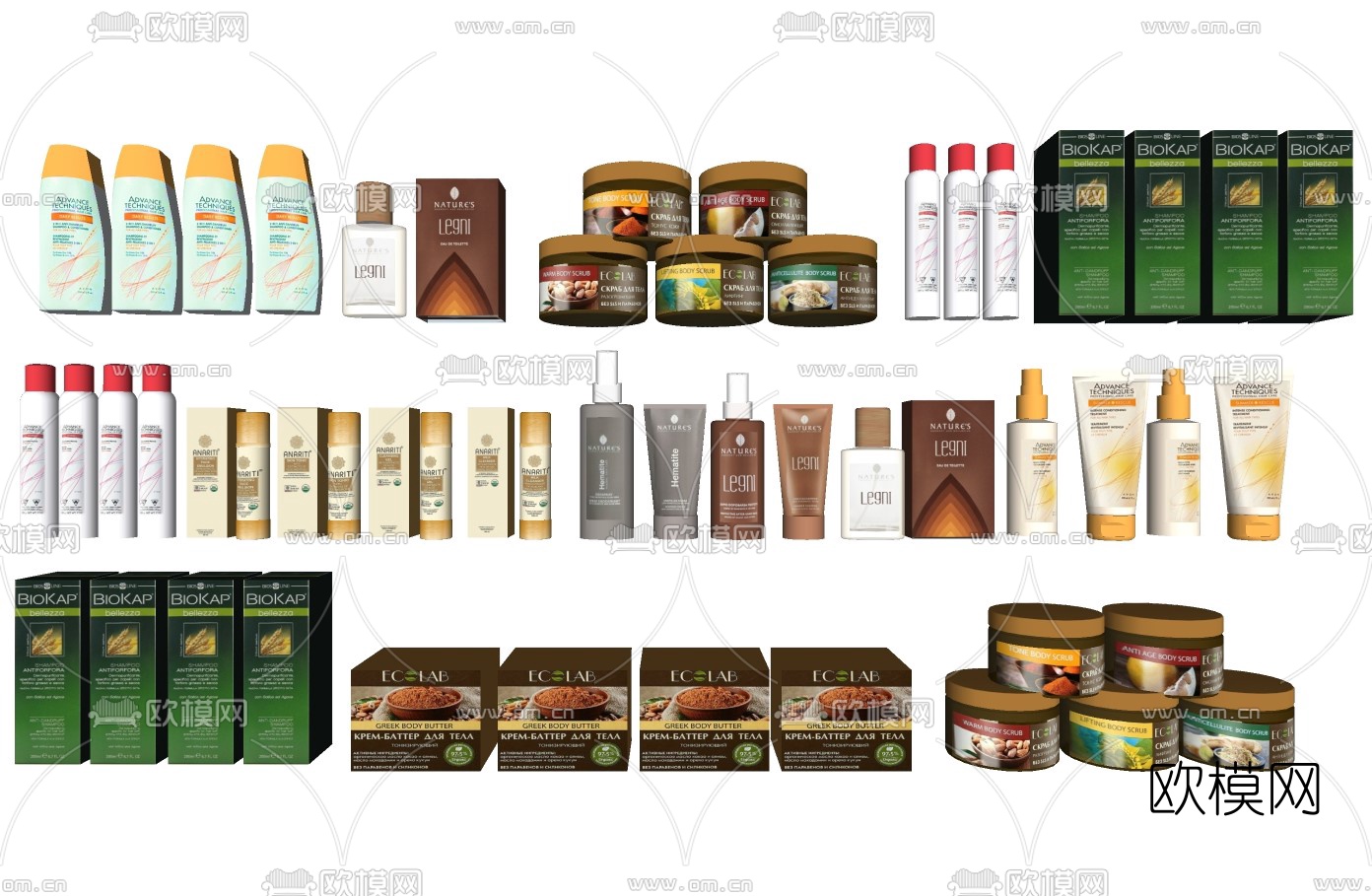 现代护肤品化妆品su模型下载