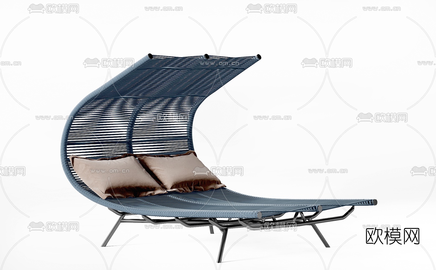 现代户外休闲躺椅3d模型下载