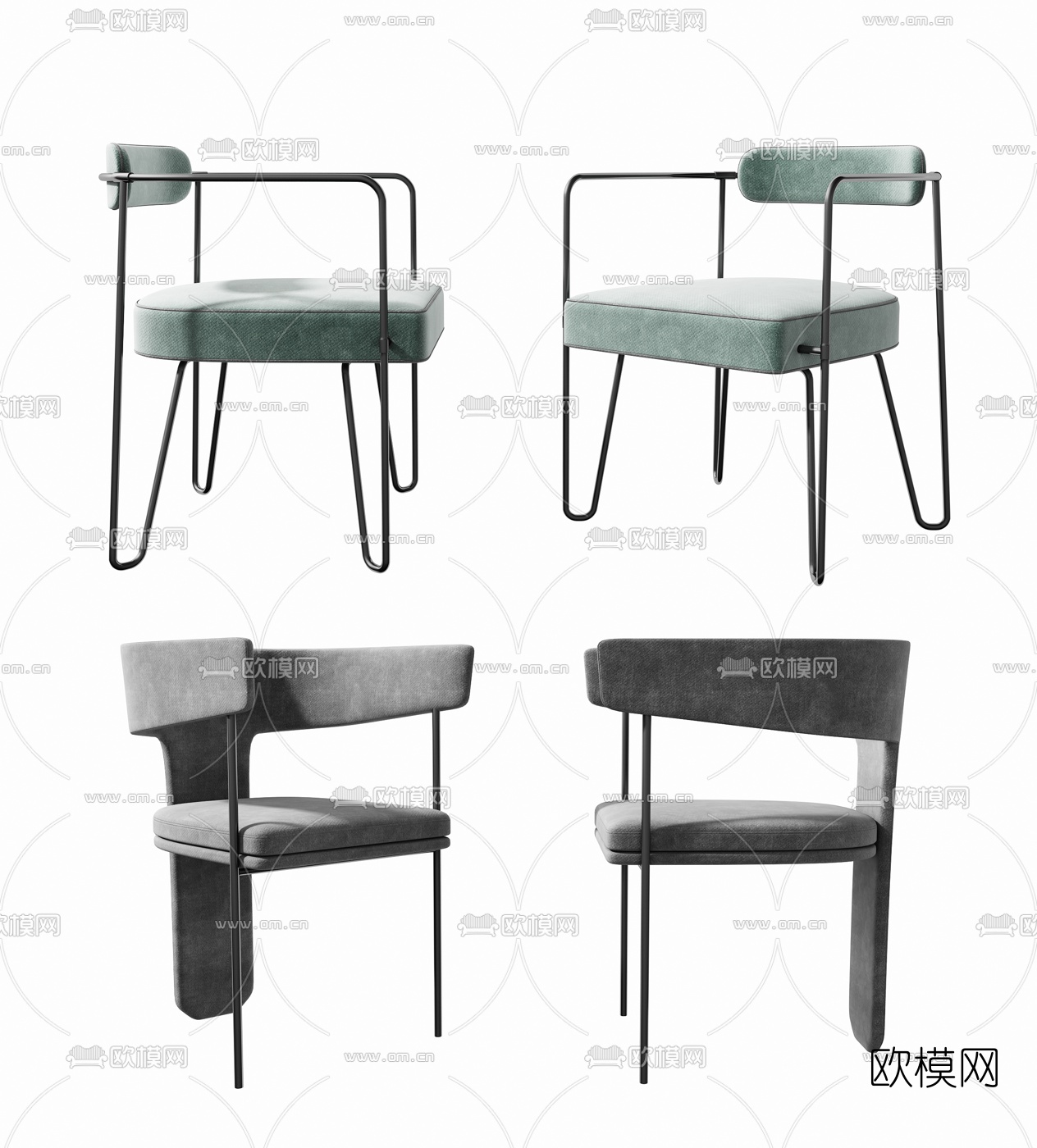 现代布艺休闲椅3d模型