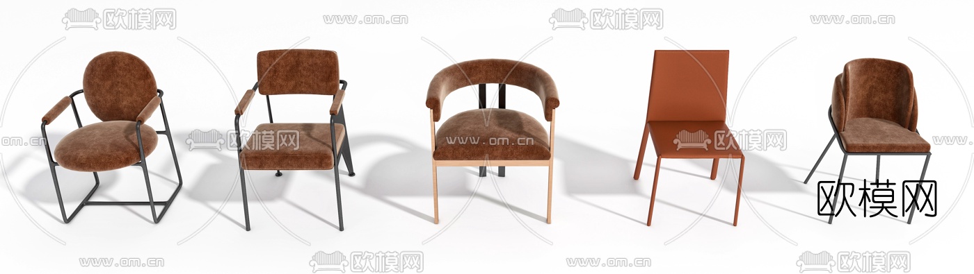 现代绒布单椅3d模型下载（渲染图2）