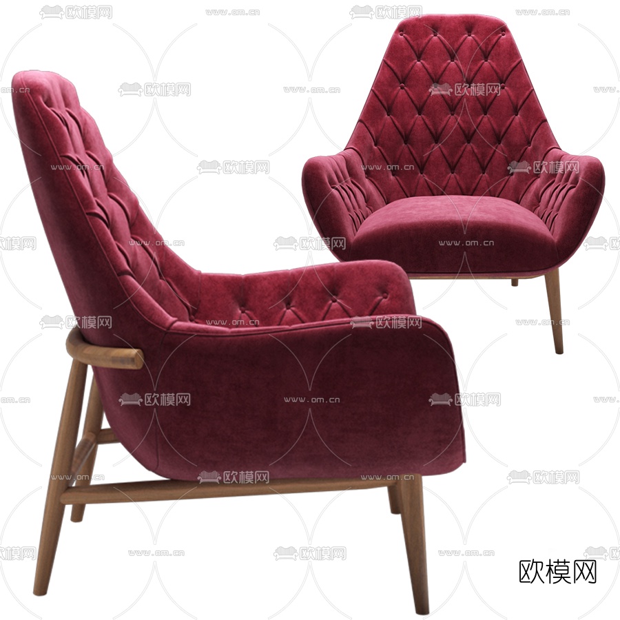 北欧布艺休闲椅3d模型