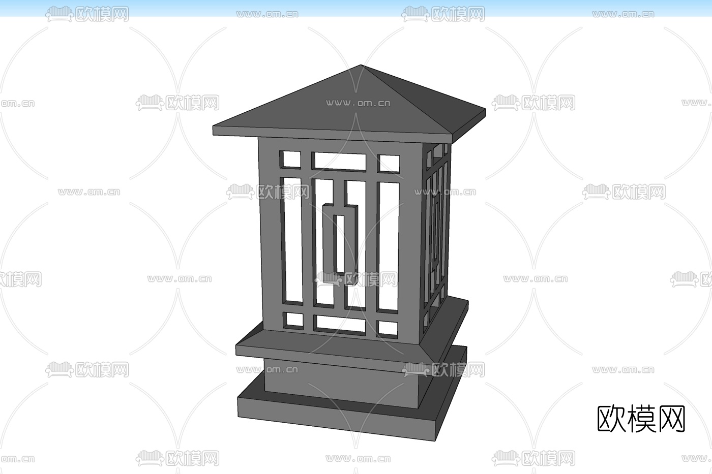 新中式庭院景观灯免费su模型下载