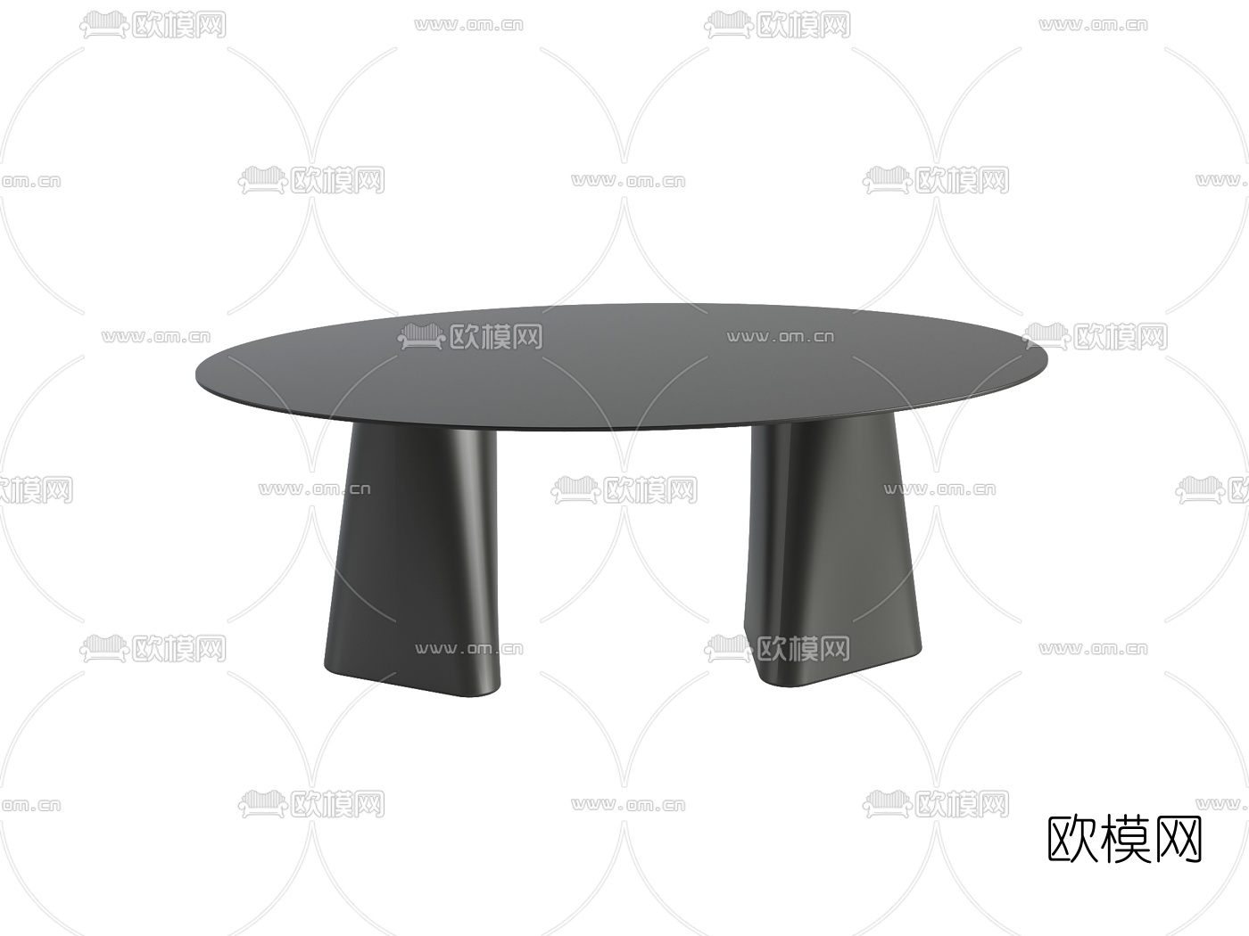 现代圆形餐桌3d模型