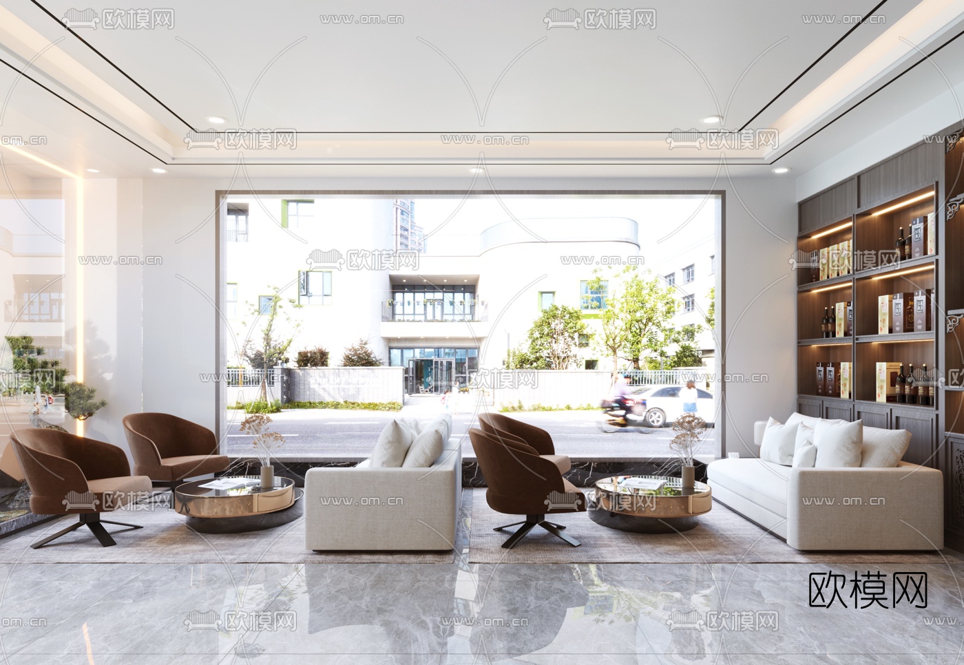 现代烟酒店3d模型下载（渲染图3）