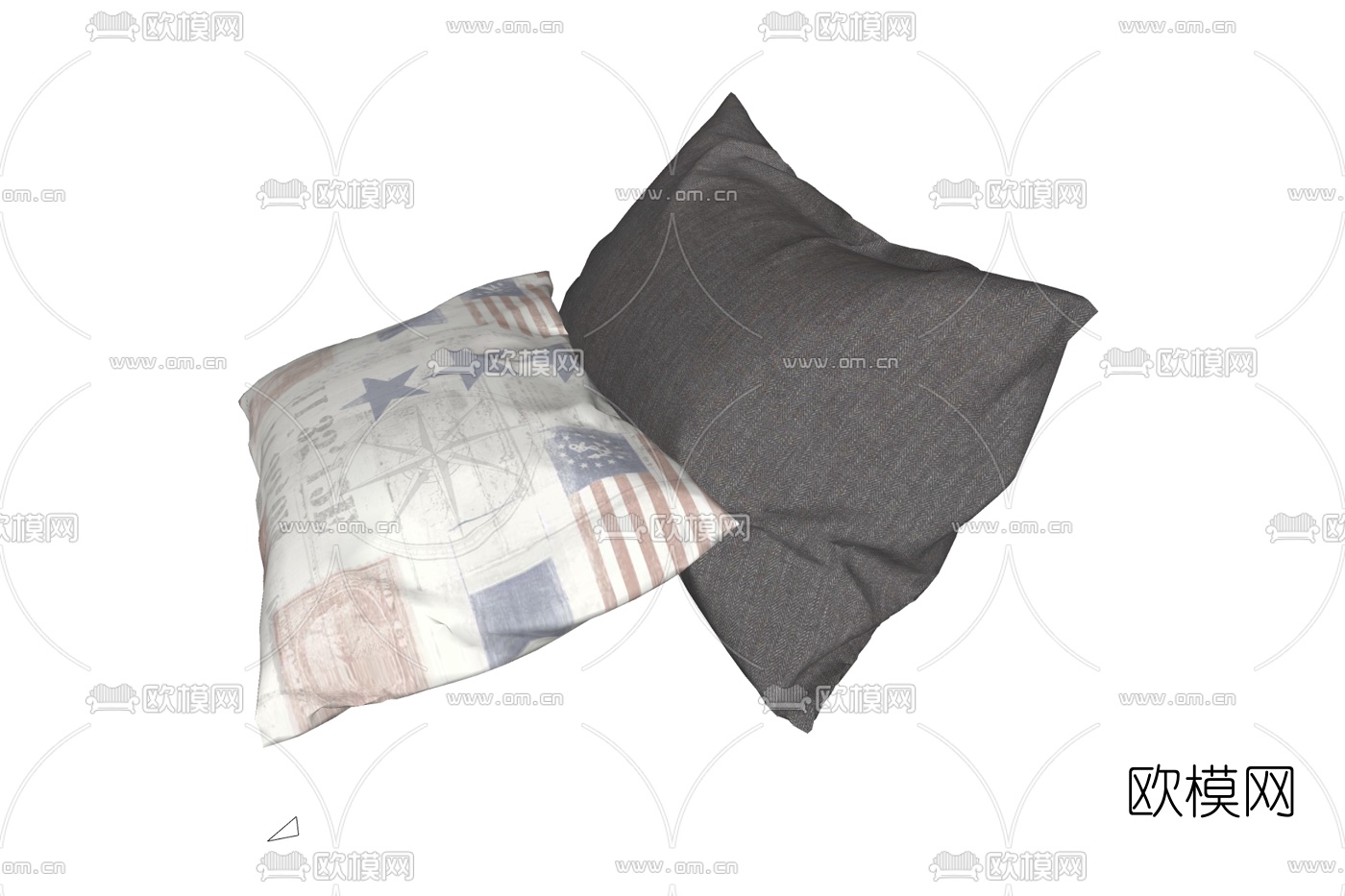 现代布艺抱枕免费su模型下载