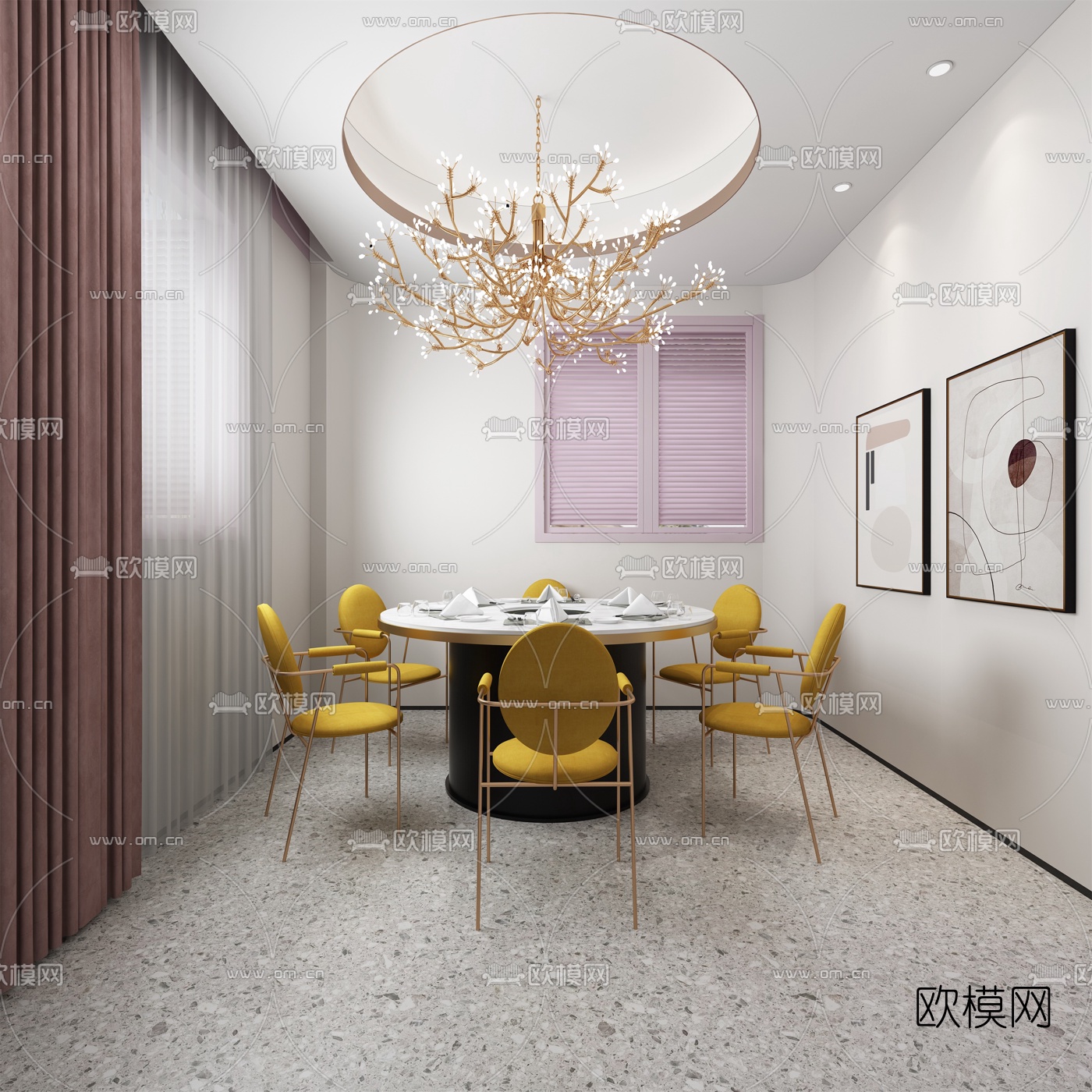 北欧火锅店免费3d模型下载（渲染图6）