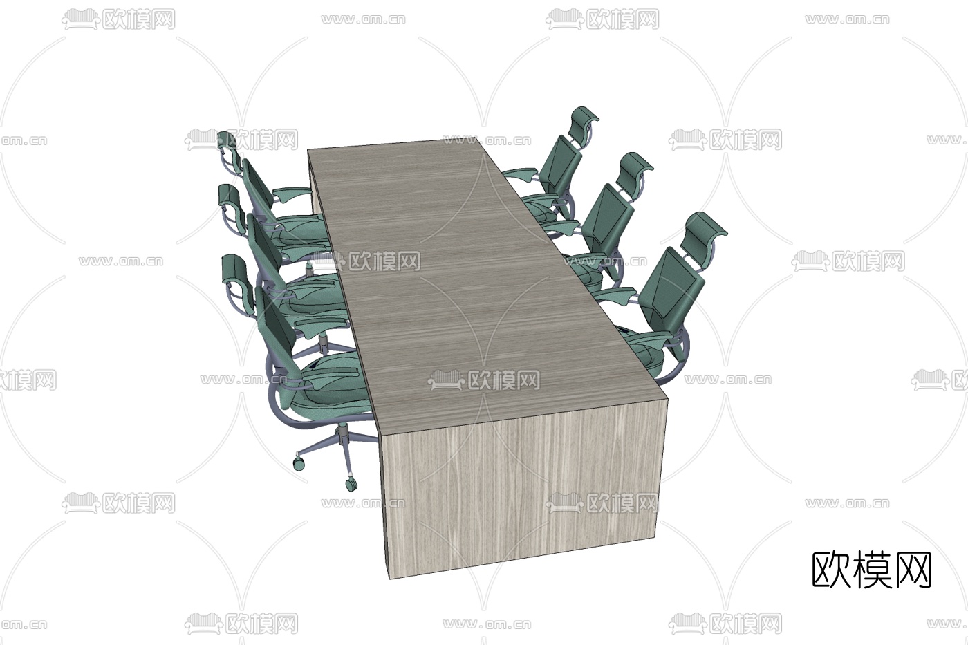 现代会议桌椅免费su模型下载