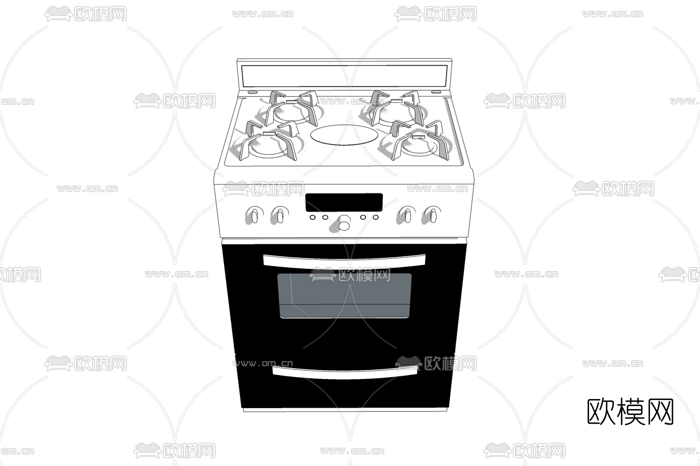 现代集成灶免费su模型下载