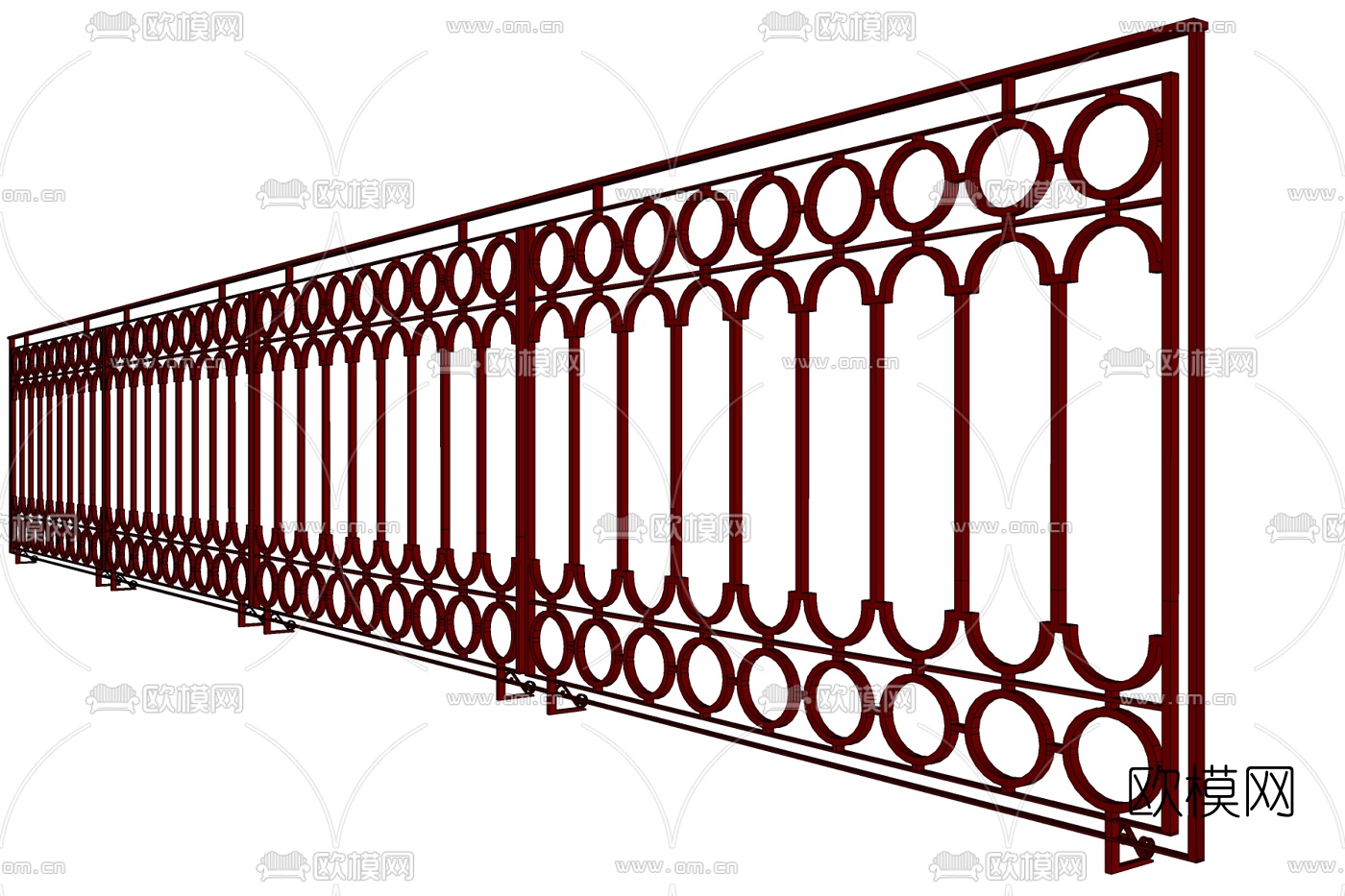 现代金属护栏免费su模型下载