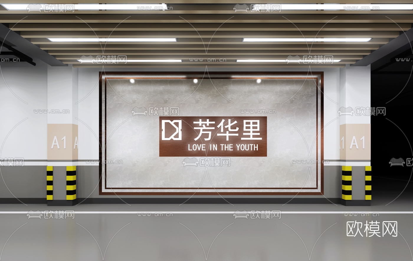 现代地下停车场3d模型