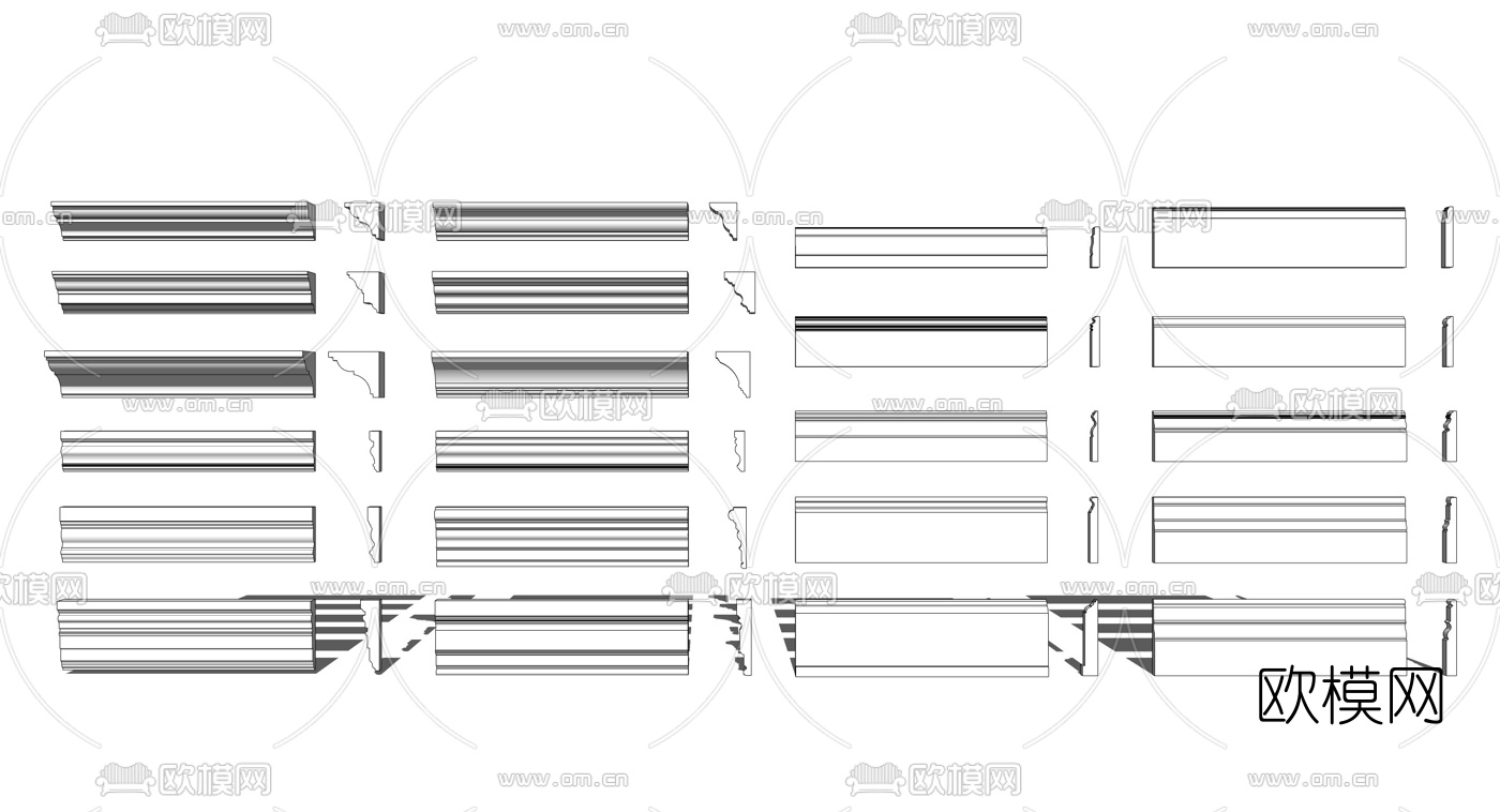 欧式石膏线条su模型下载
