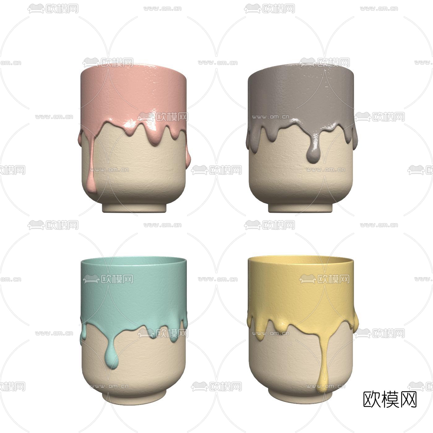 现代融化马克杯3d模型