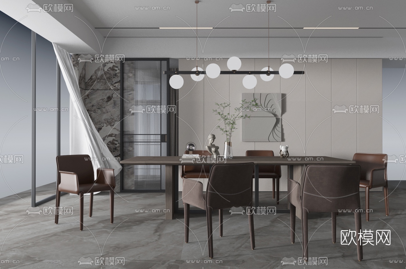 现代餐厅su模型