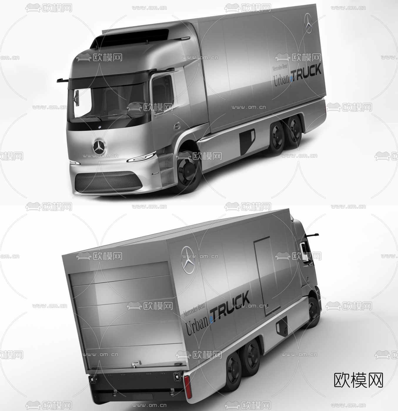 现代奔驰电动货车卡车3d模型