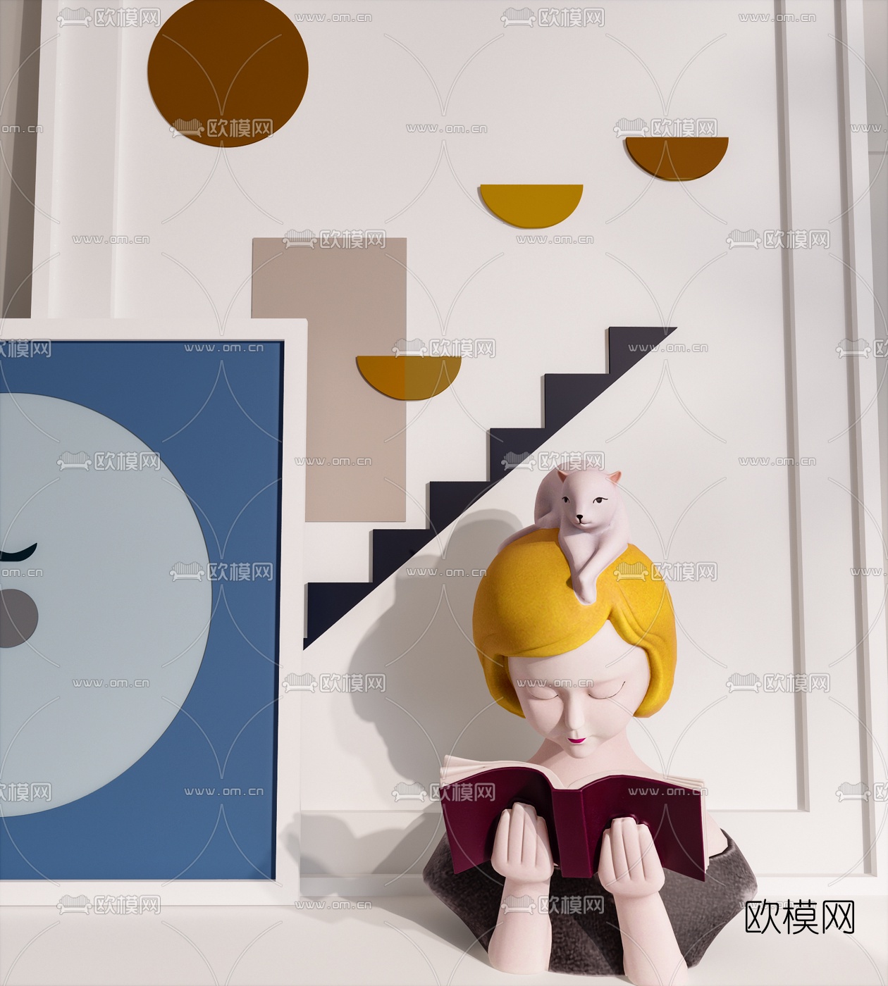现代简约儿童房3d模型