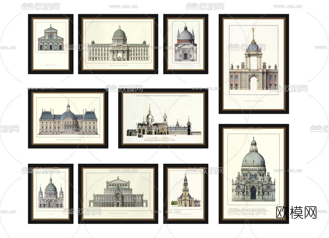 简欧城堡装饰画su模型下载