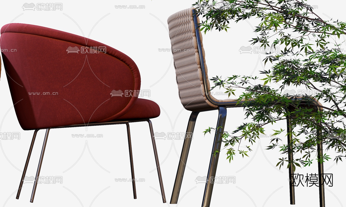 现代布艺休闲椅3d模型