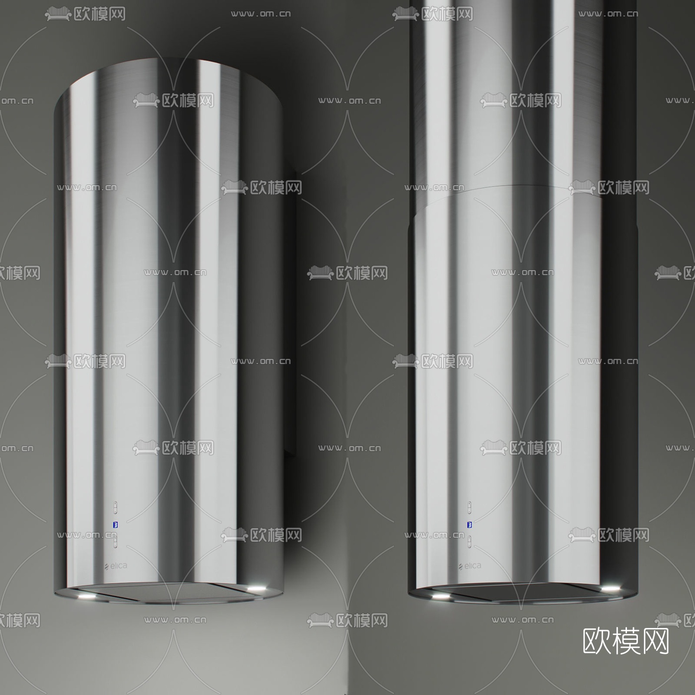 现代圆柱抽油烟机3d模型