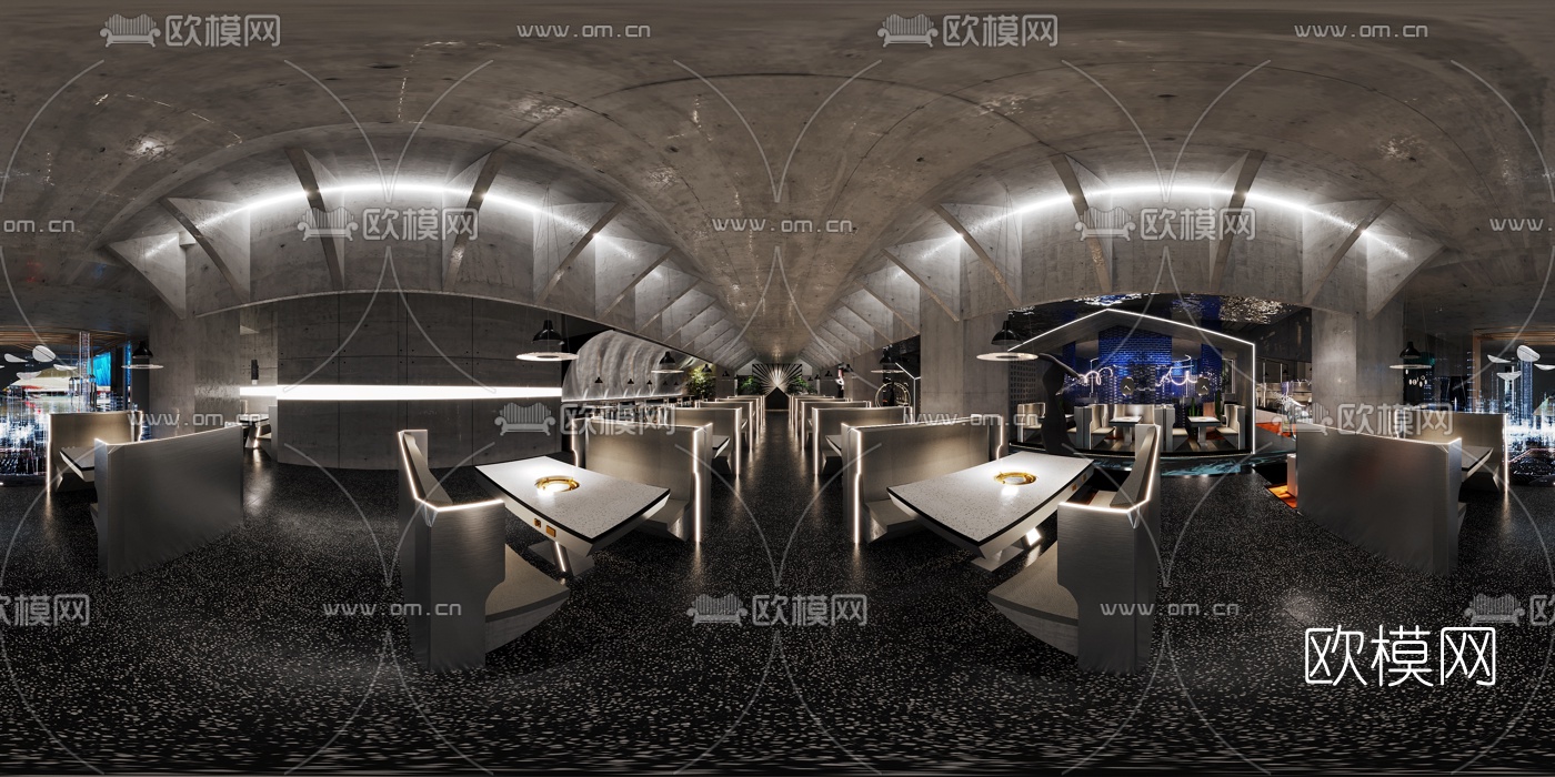 工业风烤肉店cr全景3d模型
