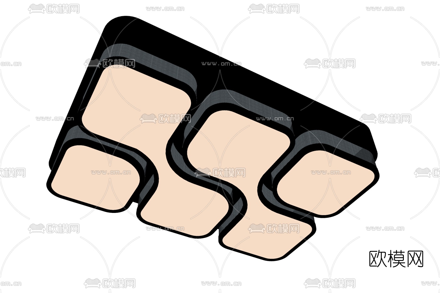 现代吸顶灯su模型下载