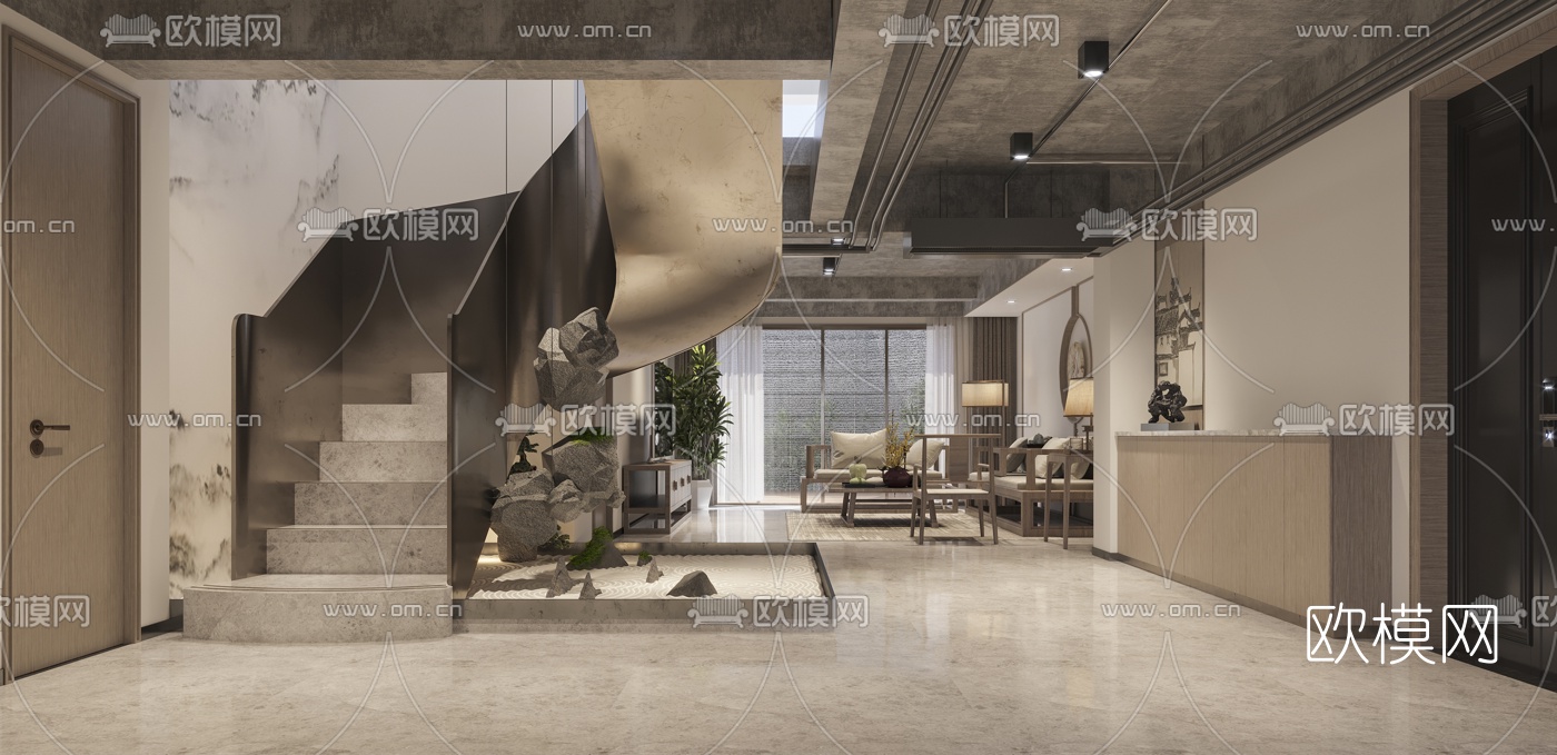 新中式茶室免费3d模型