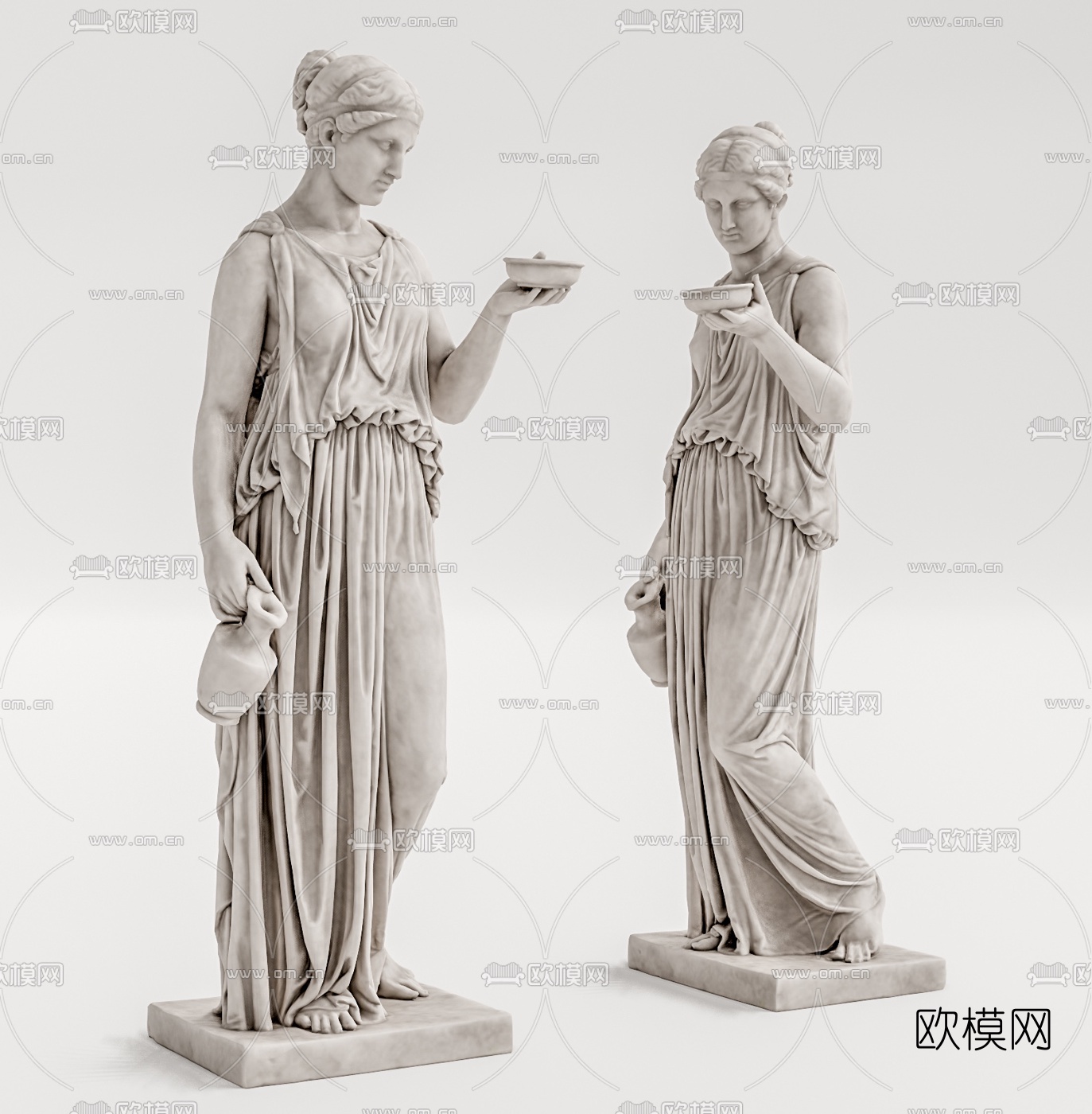 欧式女神像雕塑su模型下载（渲染图1）
