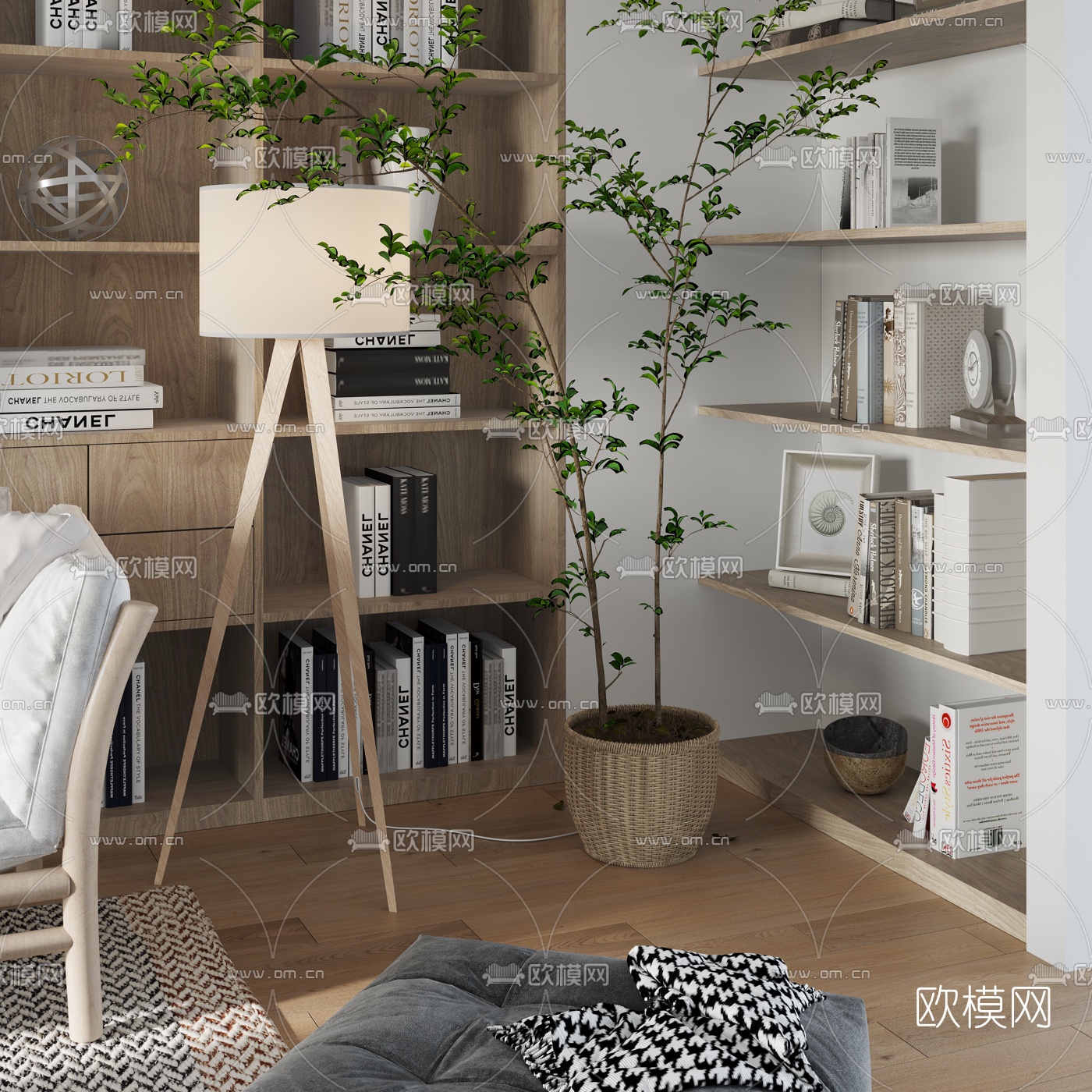 北欧布艺沙发组合3d模型