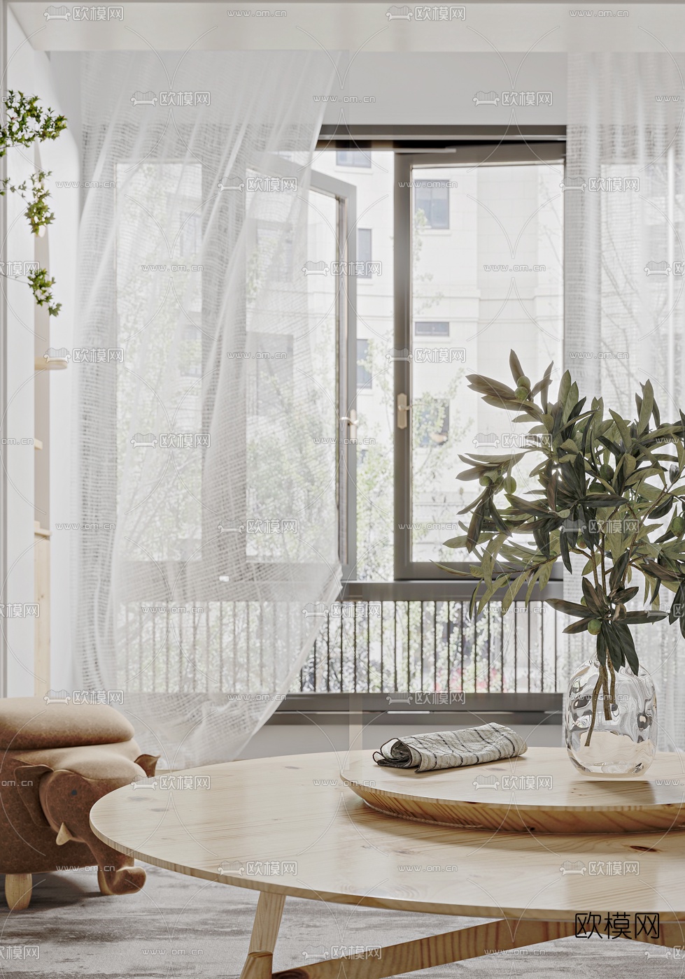 北欧客厅餐厅3d模型下载（渲染图4）