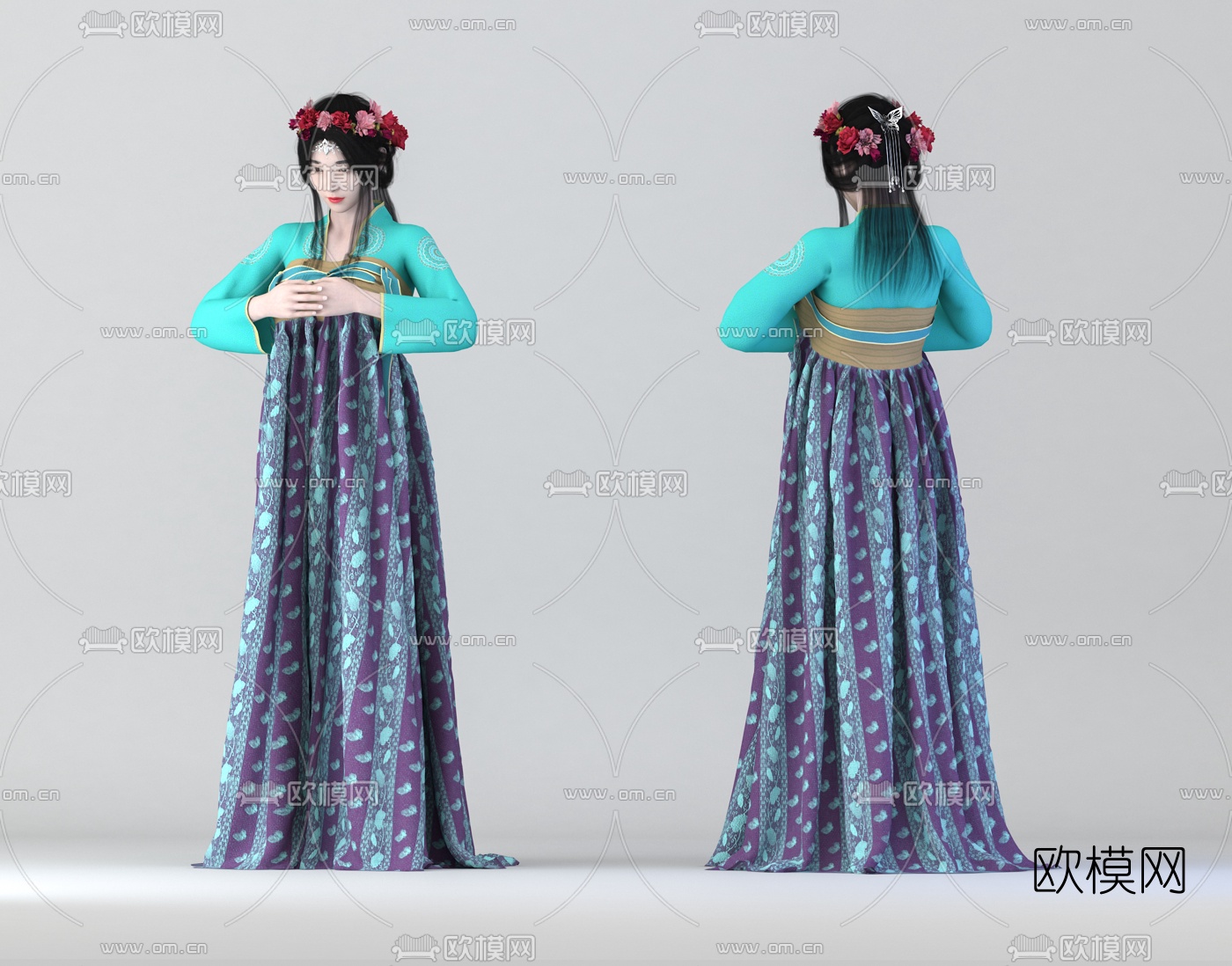 日韩服装美女3d模型