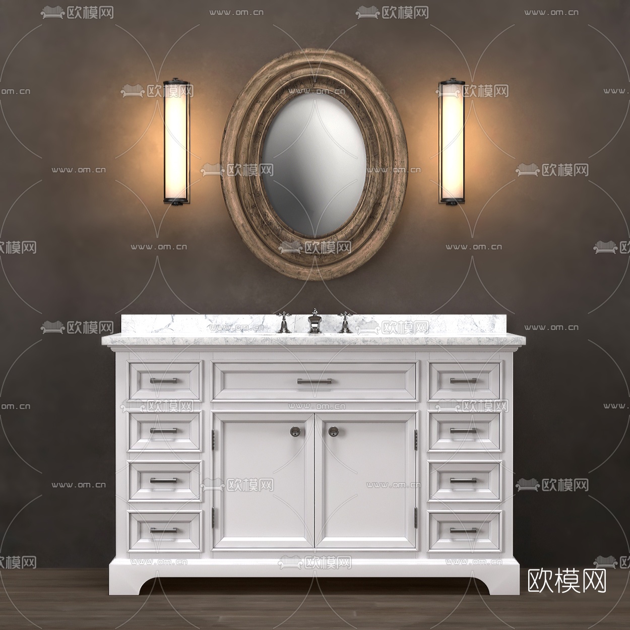 现代洗手台免费3d模型下载（渲染图2）