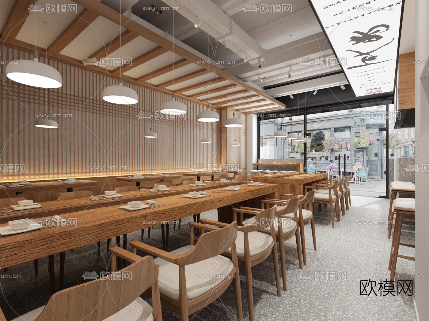 新中式快餐店3d模型下载（渲染图3）