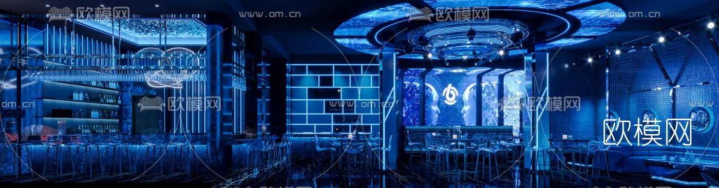 现代轻奢酒吧3d模型