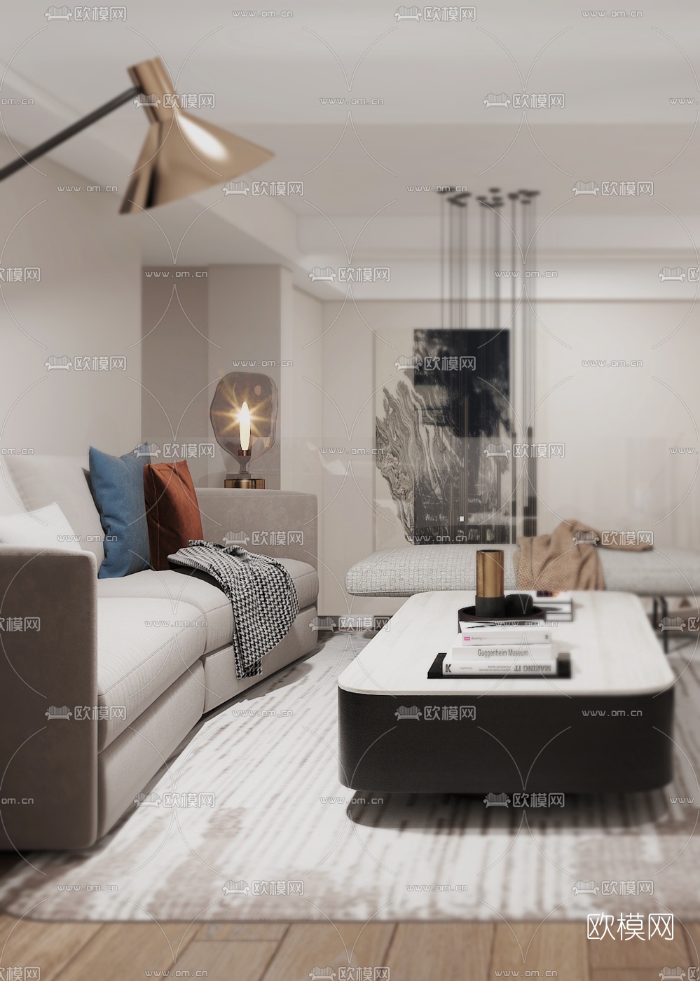 现代地下室休息室兵乓球室3d模型下载（渲染图4）