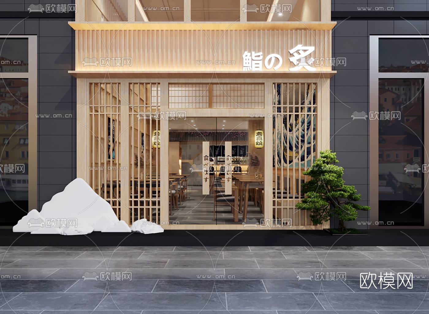 日式料理店3d模型下载（渲染图2）