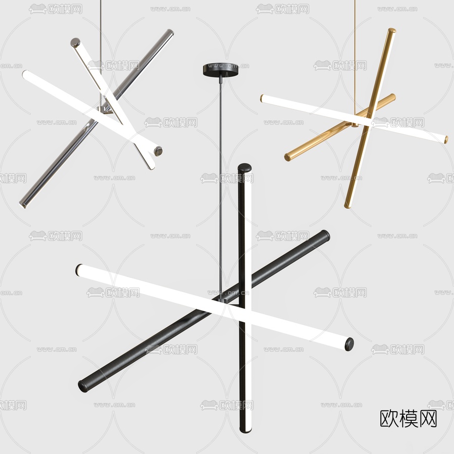 现代金属吊灯3d模型