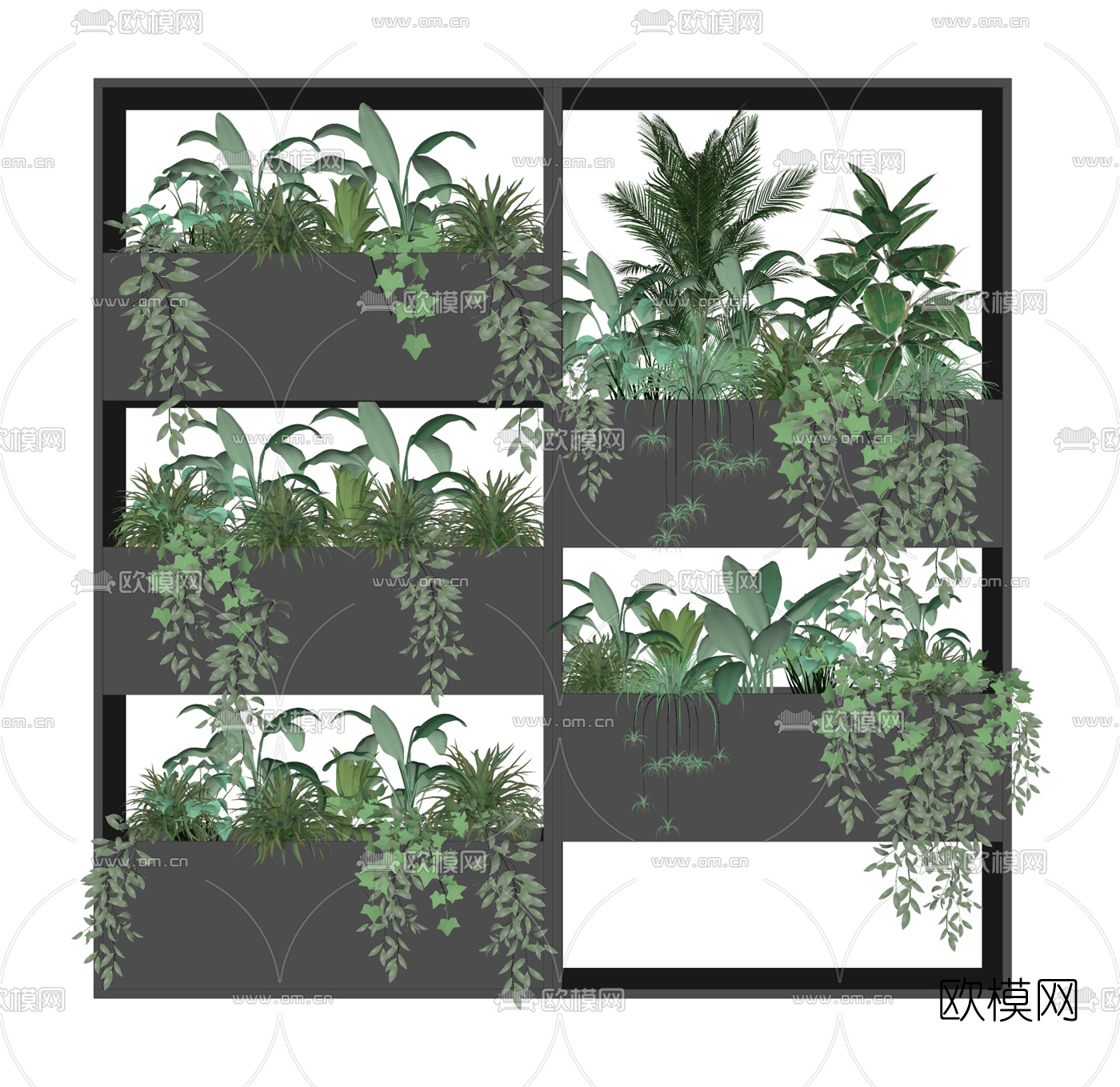 现代绿植盆栽盆景su模型