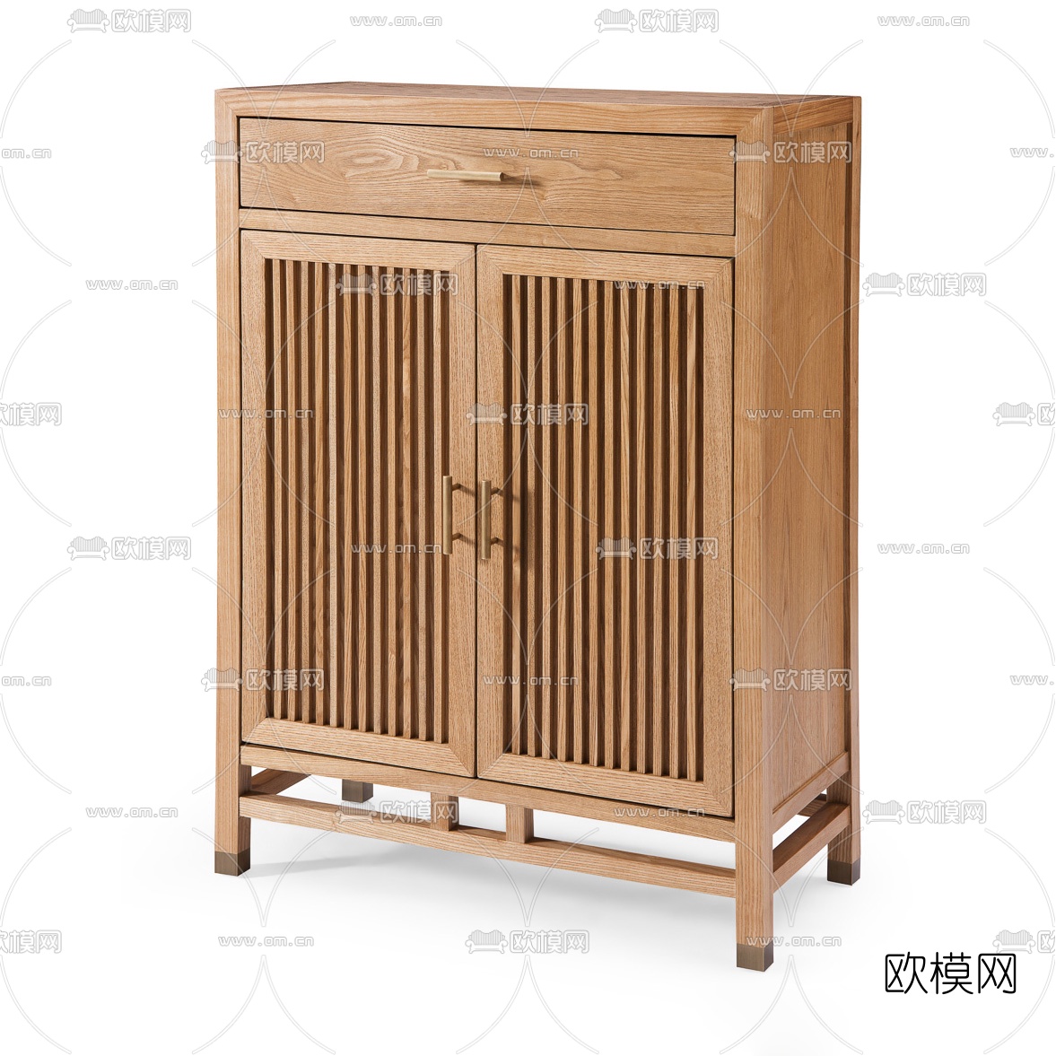日式实木储物柜3d模型下载