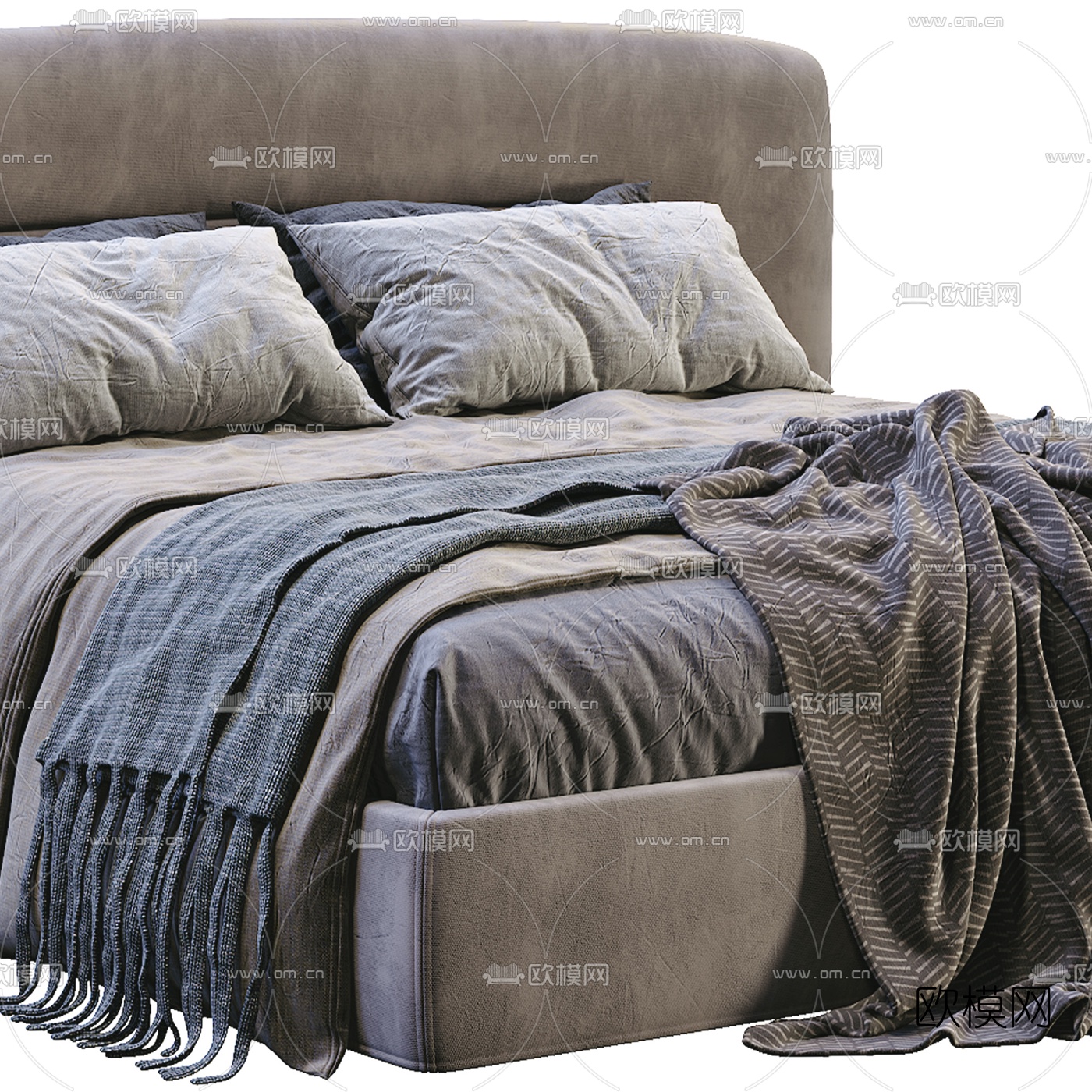 FLEXFORM 布艺双人床3d模型下载（渲染图3）